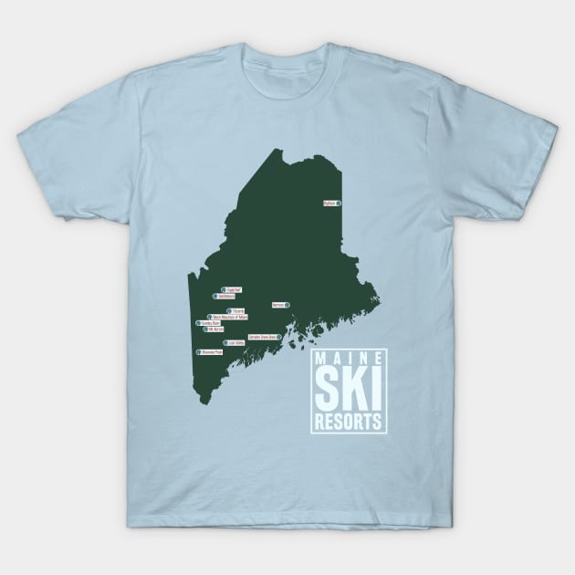 The Ski Resorts of Maine T-Shirt by ChasingGnarnia